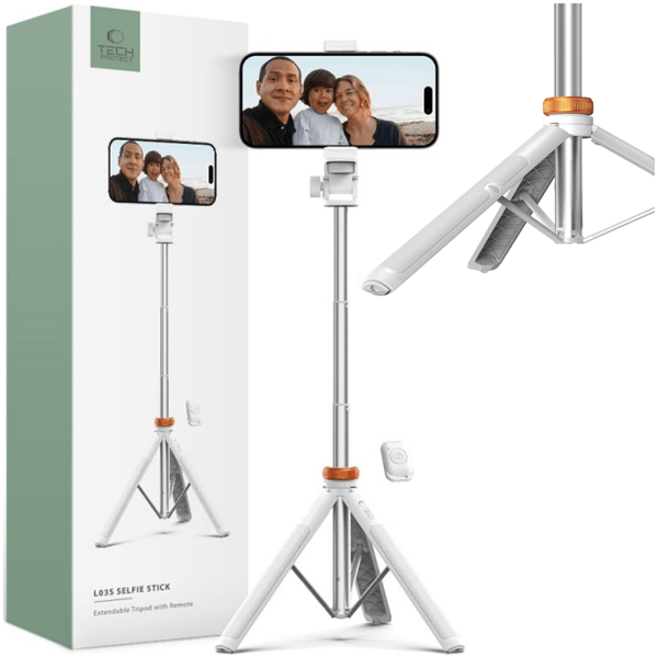 TECH-PROTECT L03S BLUETOOTH SELFIE STICK STATIV HVID