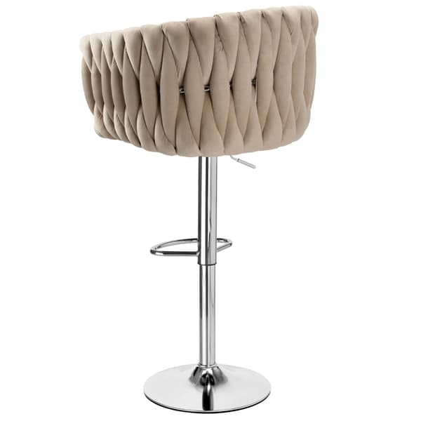 Cofton Krom Beige Sammets Barstol