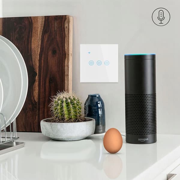 ZigBee TUYA Touch-strömbrytare 3-fas vit #utan N