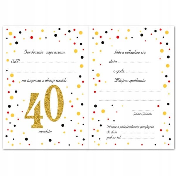 Glittrig inbjudan 40 år, 1 st.