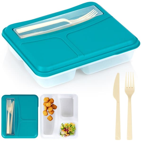 delad lunchlåda med bestick 1,3 l