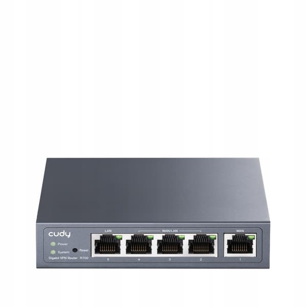 CUDY R700 router grå, Gigabit Ethernet, 4 LAN-porte