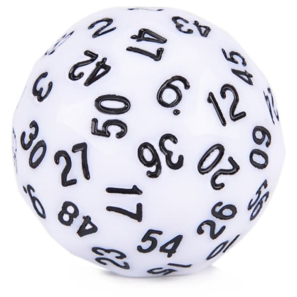 RPG terninger 60-sidet hvid