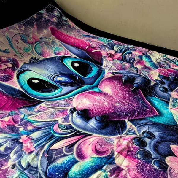 Lilo og Stitch Vinter Varm Fleece Tæppe 130x150