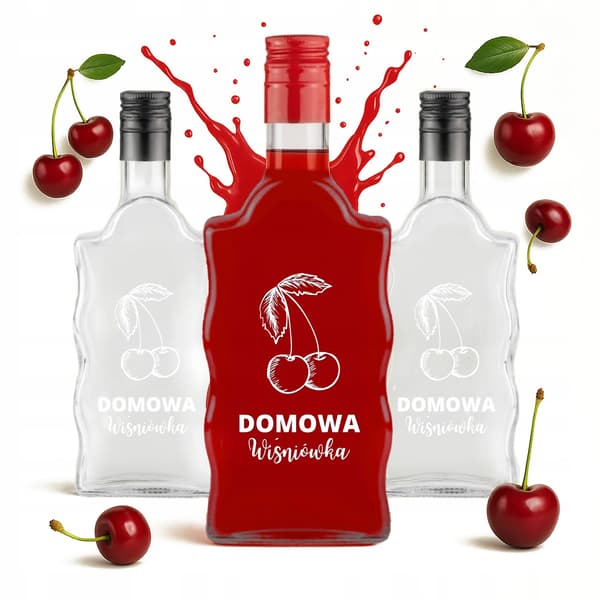 10x Wave-flaskor 500ml tryckta hemgjorda körsbärsvodkalikör alkohol