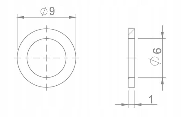 Brakco HBP-33 pyöreä kuparialuslevy, 9 x 6 x 1 mm