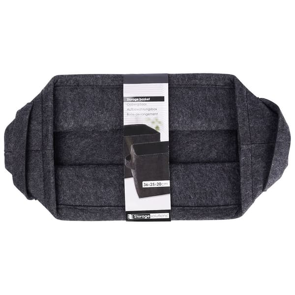 Foldbar filtkurv til opbevaring sort 36x27x20 cm