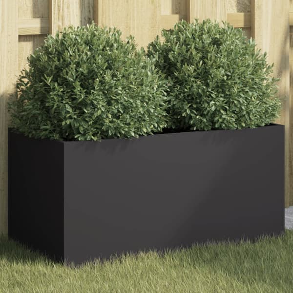 vidaXL plantekasse, sort, 62x30x29 cm, stål