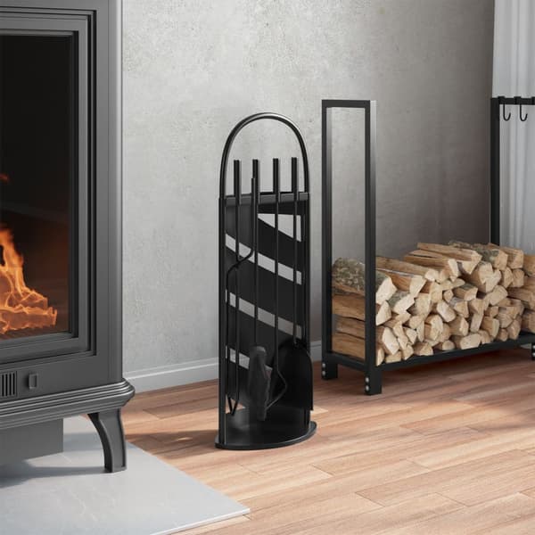 vidaXL 5-delat tillbehörsset för eldstäder 23x15x66 cm stål