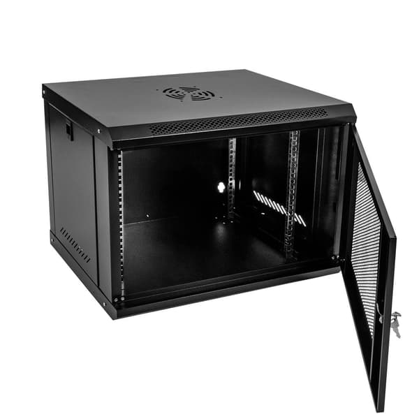 NETBERG 19" 9U 450x600x400 Rackskab, Hængende, Perforerede Døre, Sort N