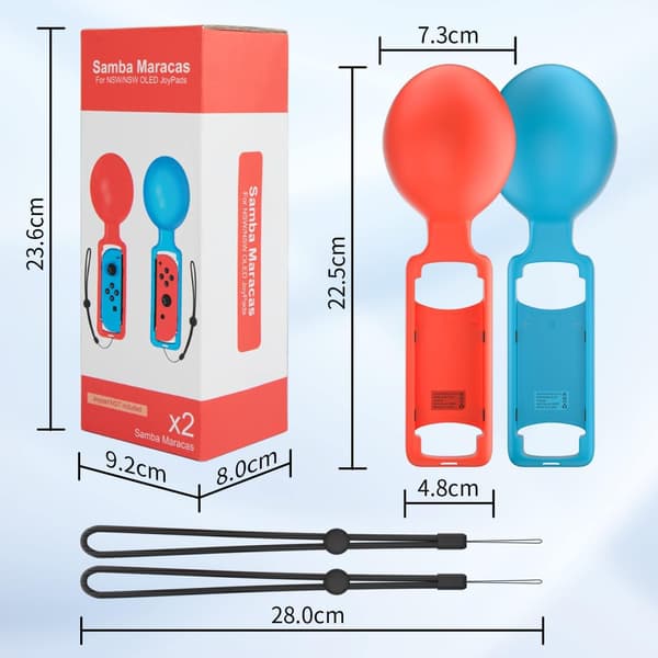 MARACAS HÅLLARE JOY-CON JOYCON NINTENDO SWITCH SAMBA BLÅ RÖD 2st