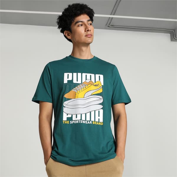 Herr T-shirt Puma GRAPHICS SNEAKER grön 67718643 r M