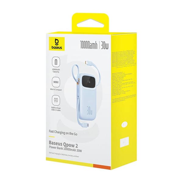 Baseus QPow 2 Powerbank 10000mAh 30W 2xUSB-C (Blå)