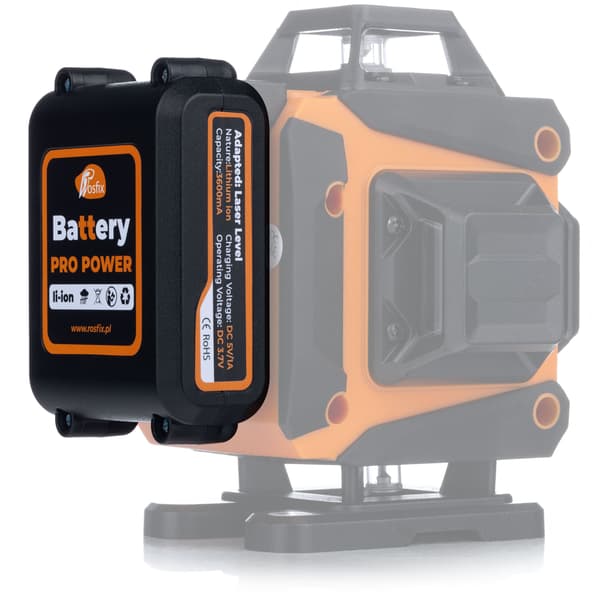Rosfix Li-Ion batteri til Pro Power Laser Level 3600 mAh med USB-C