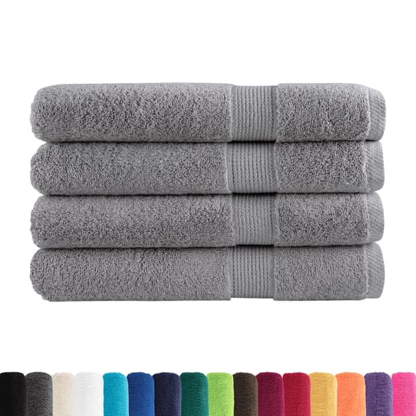vidaXL Premiumhanddukar SOLUND, 4-pack, Grå, 100x200 cm