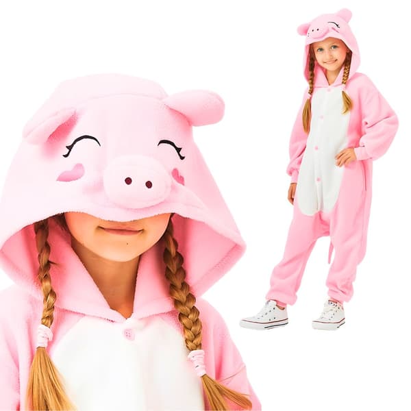Kigurumi-pyjamas Rosa Gris Barn 95-105 cm