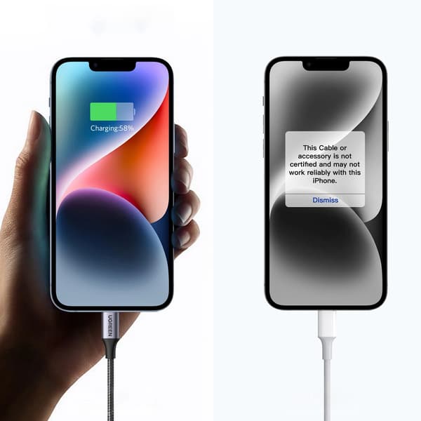 Ugreen US304 60759 Lightning - USB-C 2.0 MFi-kabel 1 m - Grå