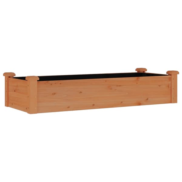 vidaXL Upphöjd rabatt med foder, brun, 120x45x25 cm, gran