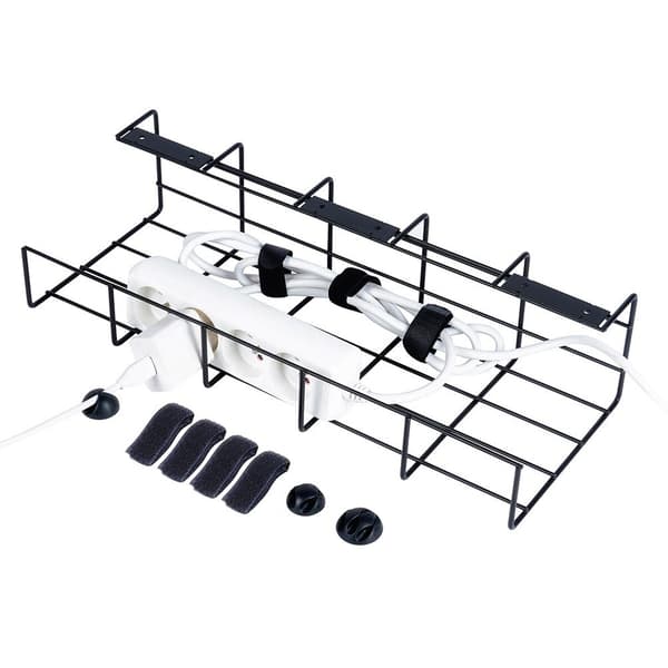 Sort metal kabelorganizer under bord