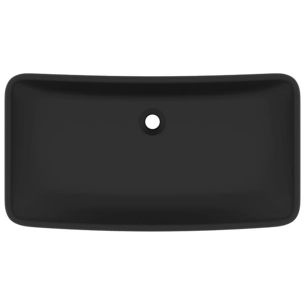 vidaXL rektangulær håndvask matsort 71x38 cm keramik