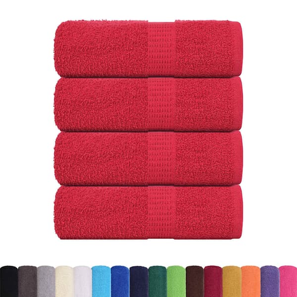 vidaXL Handdukar, 4 st, Röda, 30x30 cm, 100% Bomull