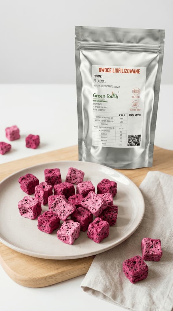 Frystorkad drakfrukt 50 g kuber Pitaya