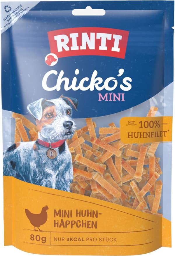 Rinti | Snacks Chicko Mini | 80g Påse - Kyckling 80g