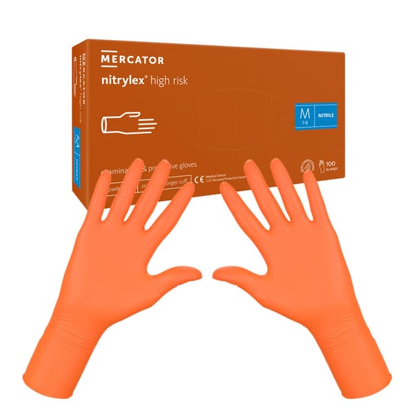Mercator Nitrylex High Risk M orange nitrilhandskar 100 st