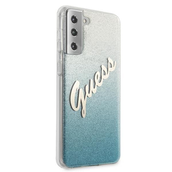 Guess GUHCS21MPCUGLSBL S21+ G996sininen/sininen kovakantinen Glitter Gradient Script