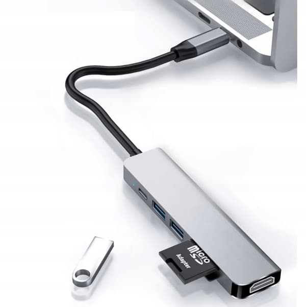 Adapter 6-i-1 HUB USB-C HDMI 4K SD Macbook Pro / Air