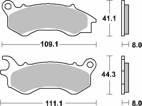 SBS BREMSEKLODSER KH603 MAXI CARBON TECH SORT PASSER TIL: HONDA NSC/PCX/SCV, PEUGOET DJANGO FOR