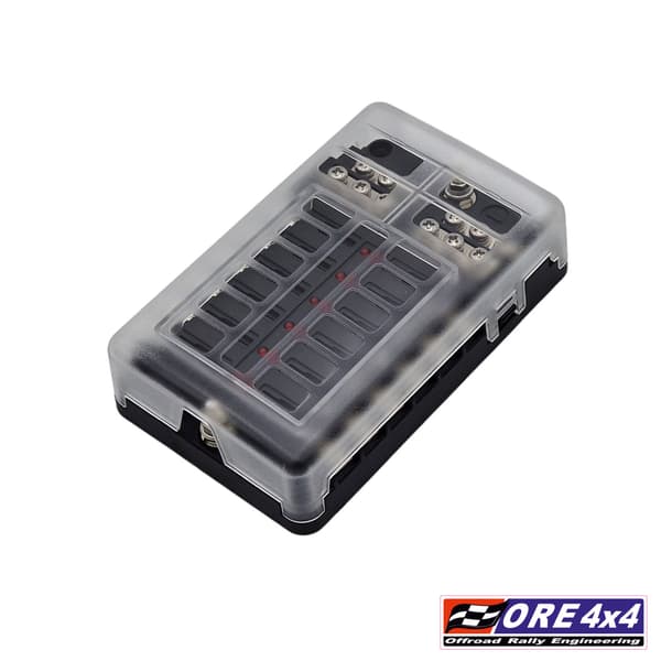 Sikringskasse med LED 12V - 12 poler