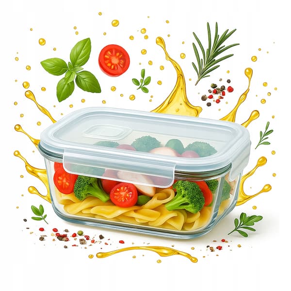 Matlåda 1040 ml Glasbehållare Lufttät Matlunch