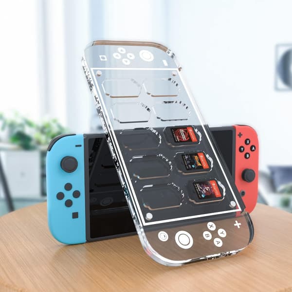 Organizer-etui til Nintendo Switch OLED Micro SD-kort med gennemsigtig magnet