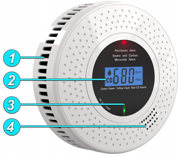 Rök- och kolmonoxiddetektor 2 i 1 TUYA ZIGBEE-CERTIFIERAD