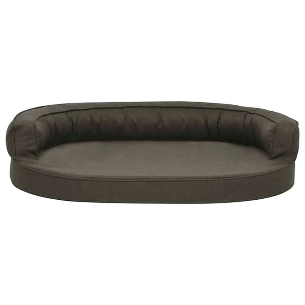 vidaXL hundeseng, 75x53 cm, linnedlook, mørkegrå