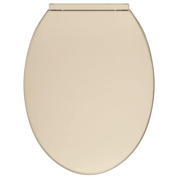 vidaXL Mjukstängande toalettsits, beige, oval