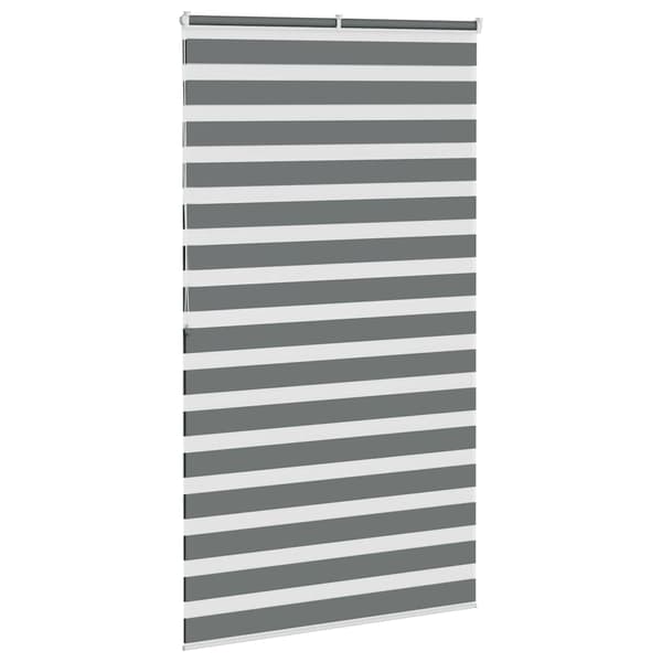 vidaXL Zebrarullgardin, mörkgrå, tygbredd 120,9 cm, polyester
