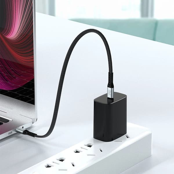 Dudao L10C USB-C - USB-C PD-kabel 100W 5A 0,23m - Sort