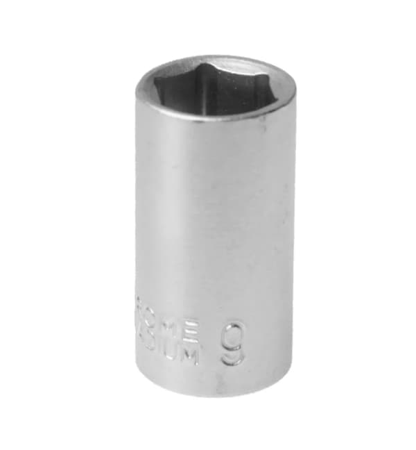 MJW 1/4" topnøgle 6-kant 9 mm