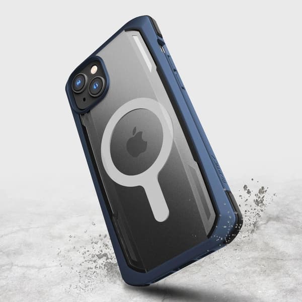 Raptic X-Doria Secure Case iPhone 14 med MagSafe-skyddsskal blå