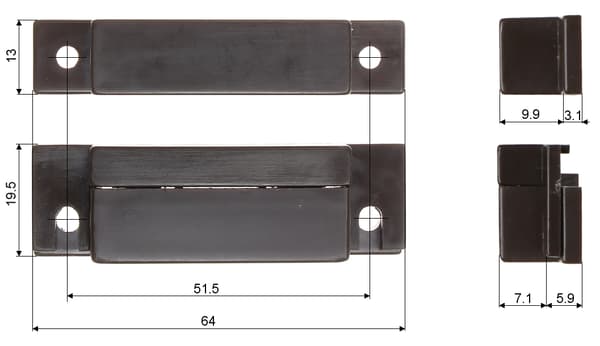 Sidokontakt KN-04-BR brun