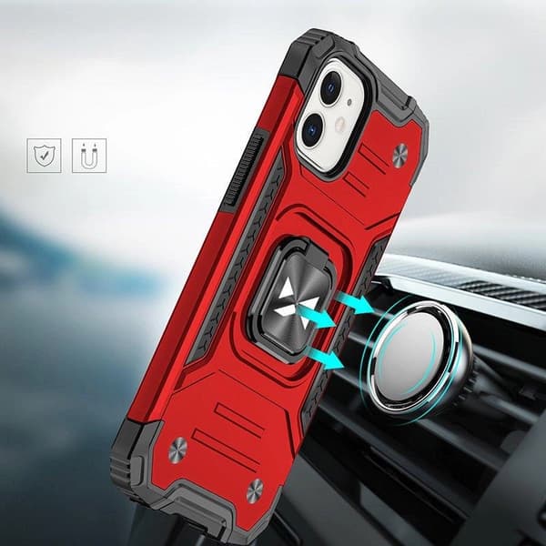 Wozinsky Ring Armor iPhone 14 Plus Armored Cover Magnetisk Holder Ring Rød