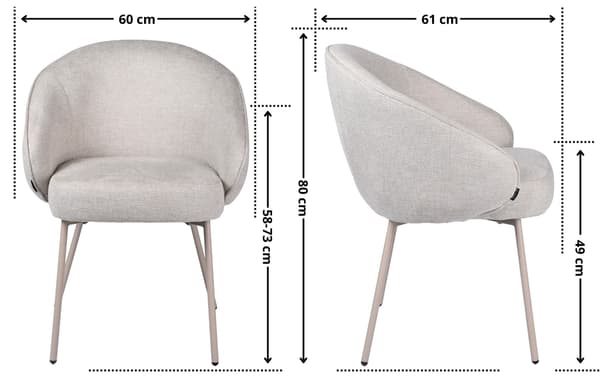 OTILO verhoiltu nojatuoli, beige kangas