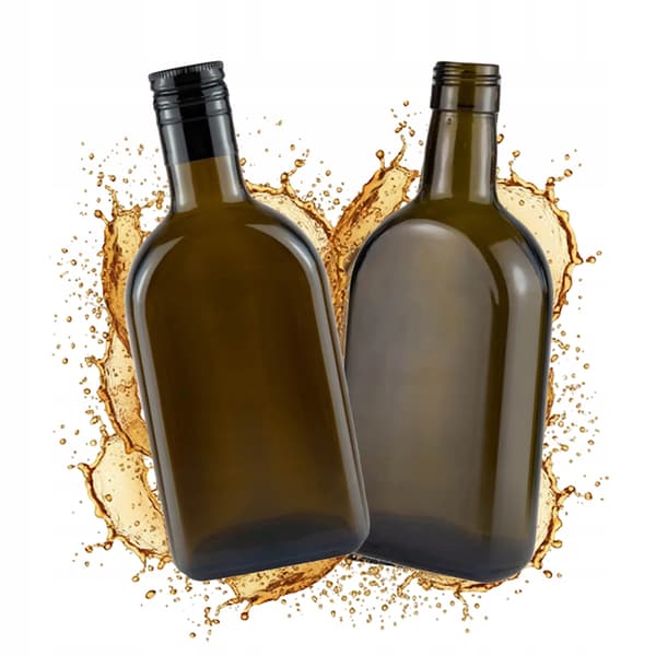 5x Glasflaskor ROM 350ML MÖRK för alkohol whiskey romlikör olivolja