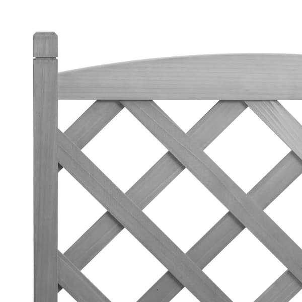 vidaXL Planter med spaljé, grå, massivt granträ