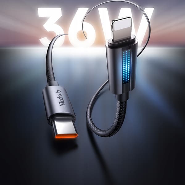 MCDODO Opladerkabel USB-C Lynhurtig Opladning til iPhone 1M LED