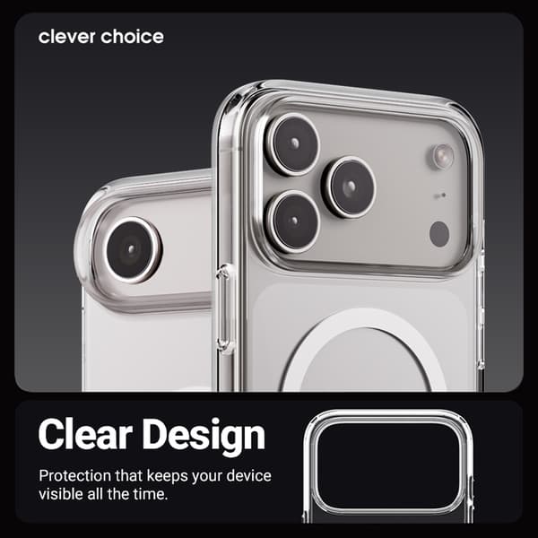Crong Clear MAG Cover - MagSafe iPhone 17 Cover (Clear)