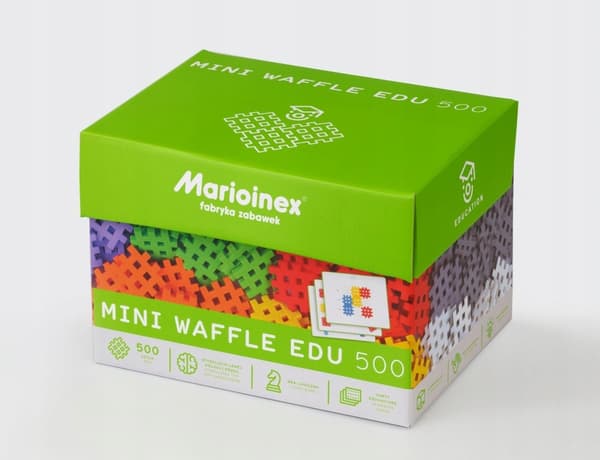 Marioinex Mini Waffle Edu-block 500 bitar + 28 UTBILDNINGSKORT