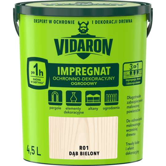 VIDARON TRÄDGÅRDSIMPREGNERING VIT EK R01 4,5L